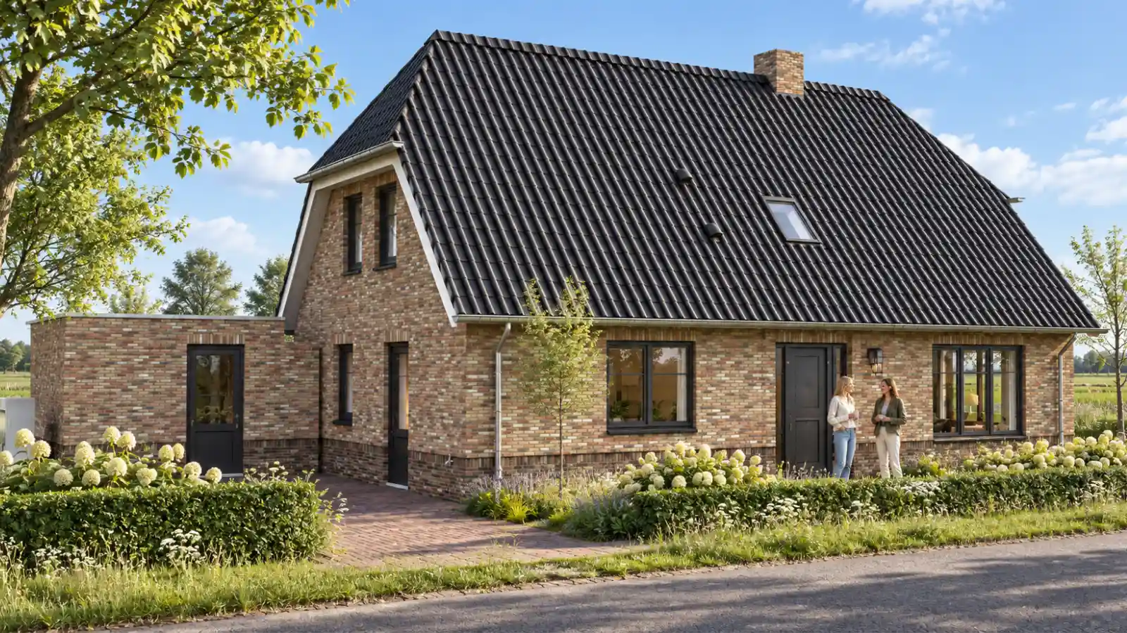 Rendern vrijstaande boerderij woning met wolfskap