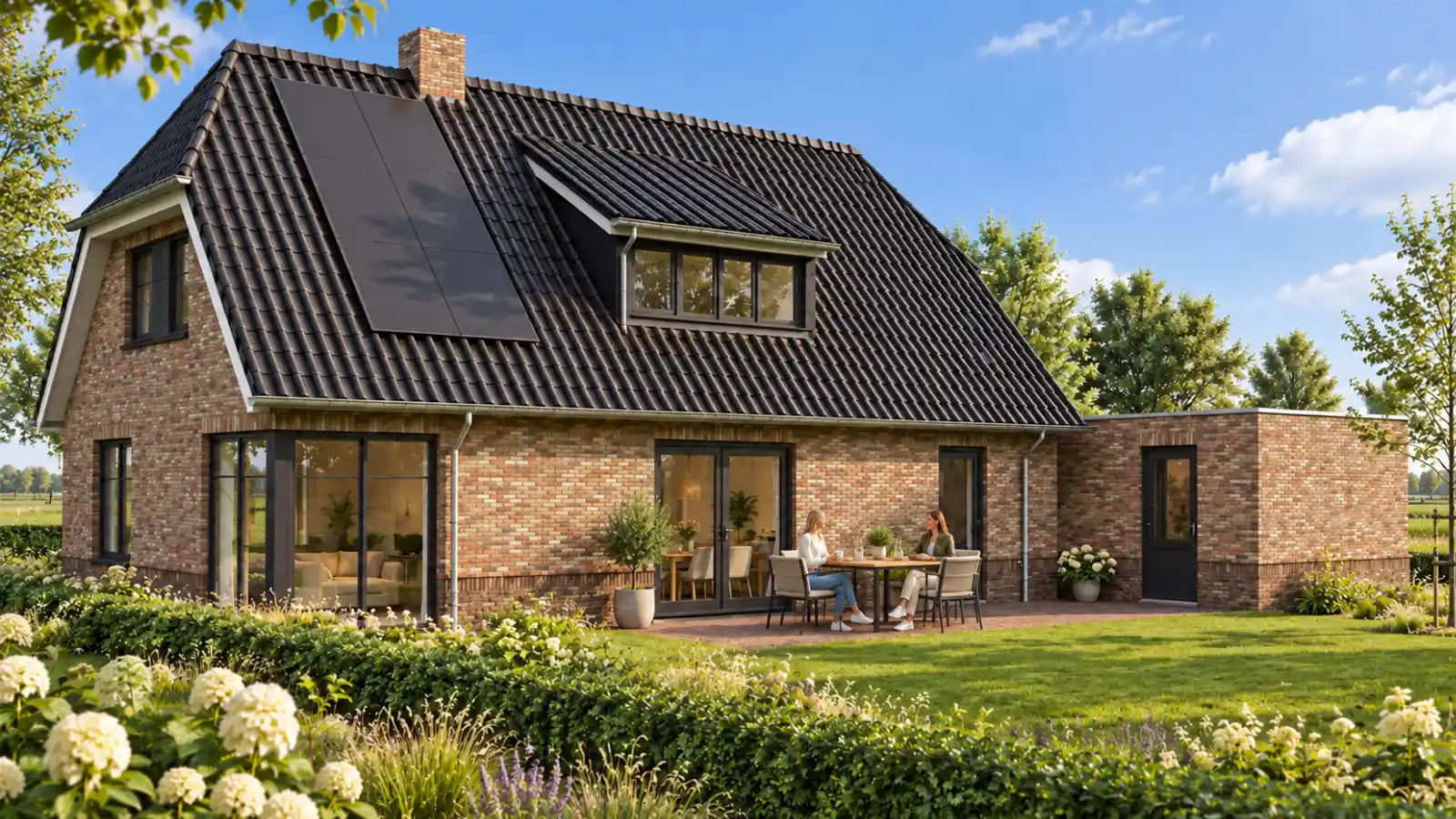 Rendern vrijstaande boerderij woning met wolfskap