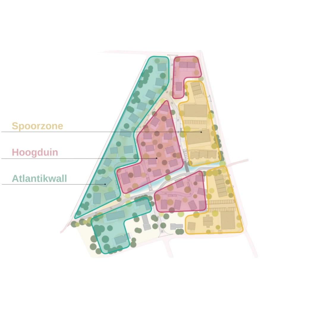 Plattegrond van vrije kavels binnen Zanderij-Zuid in Castricum