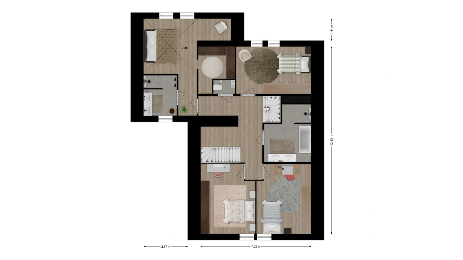 Plattegrond eerste verdieping vrijstaande woning