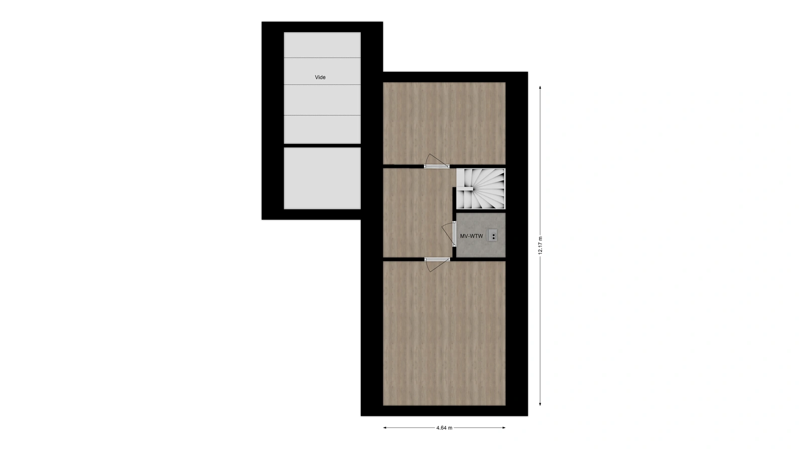 Plattegrond zolder vrijstaande woning