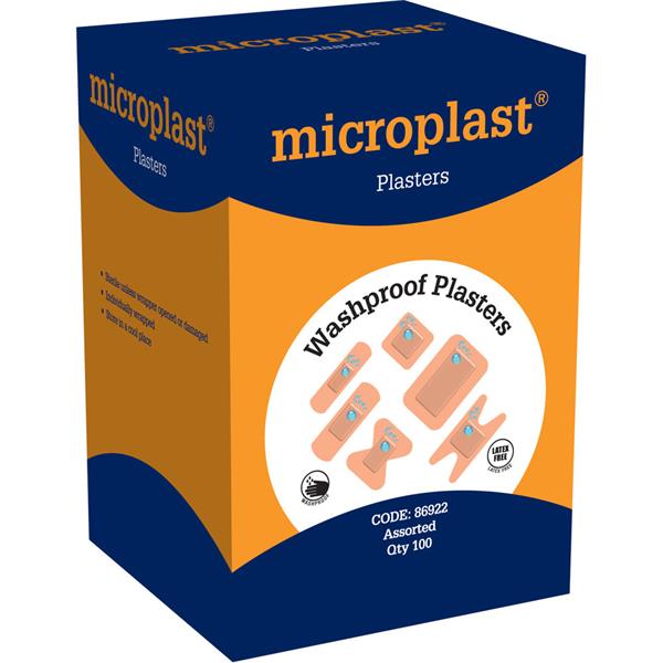 Microplast Washproof Assorted Plasters, Case of 50