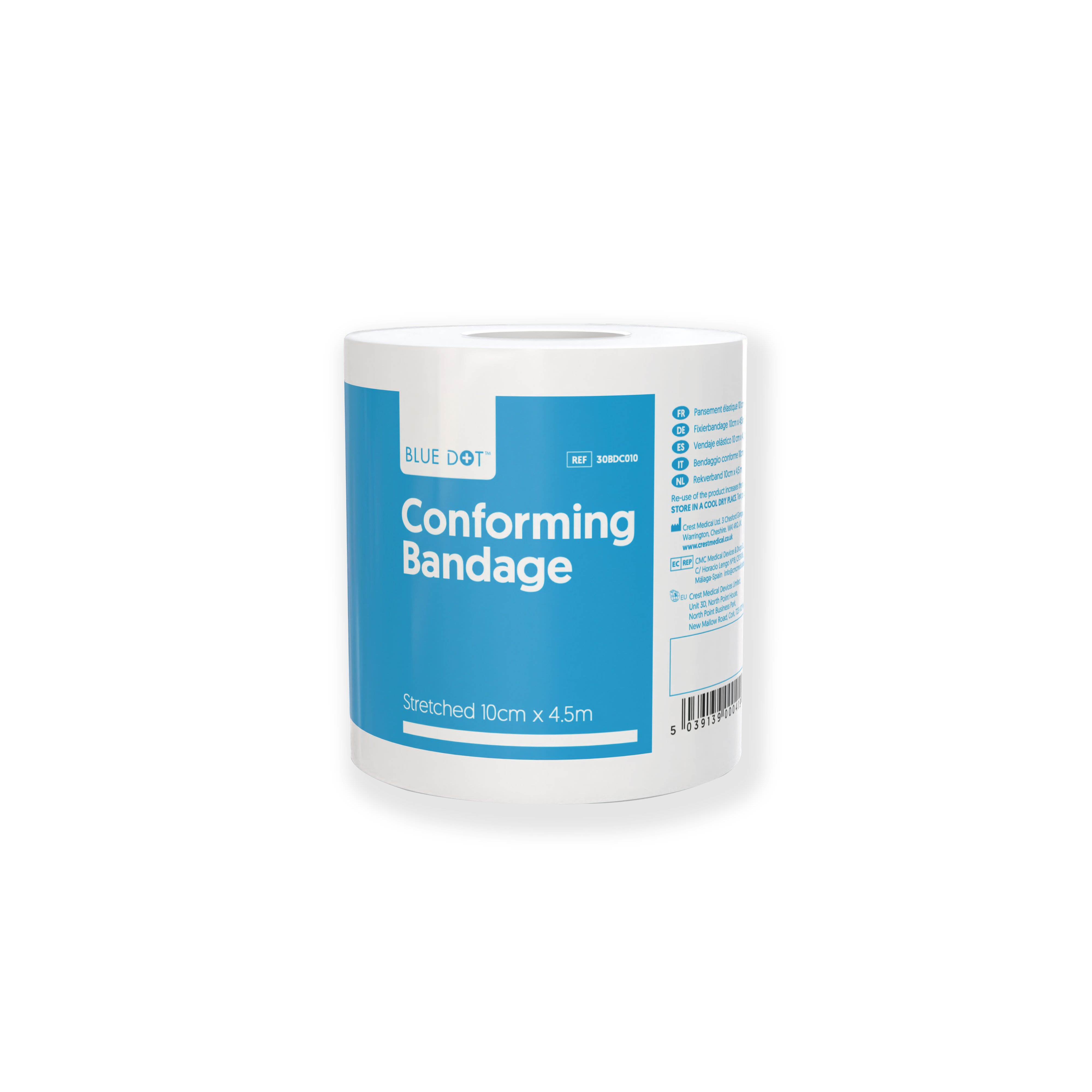 BLUE DOT Conforming Bandage 10cm x 4.5m, Case of 360