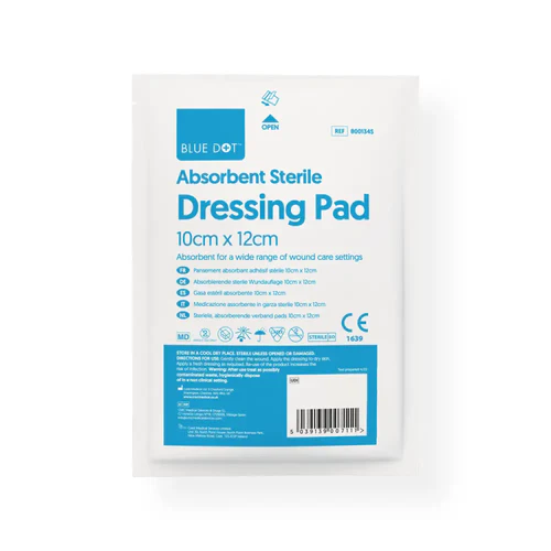 Sterile Absorbent Dressing Pads 10cm x 12cm, Pack of 20