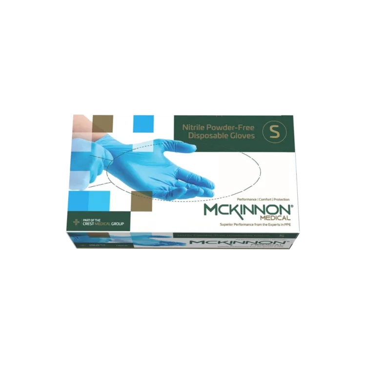 Blue Nitrile PF Gloves - Small (Box of 100)