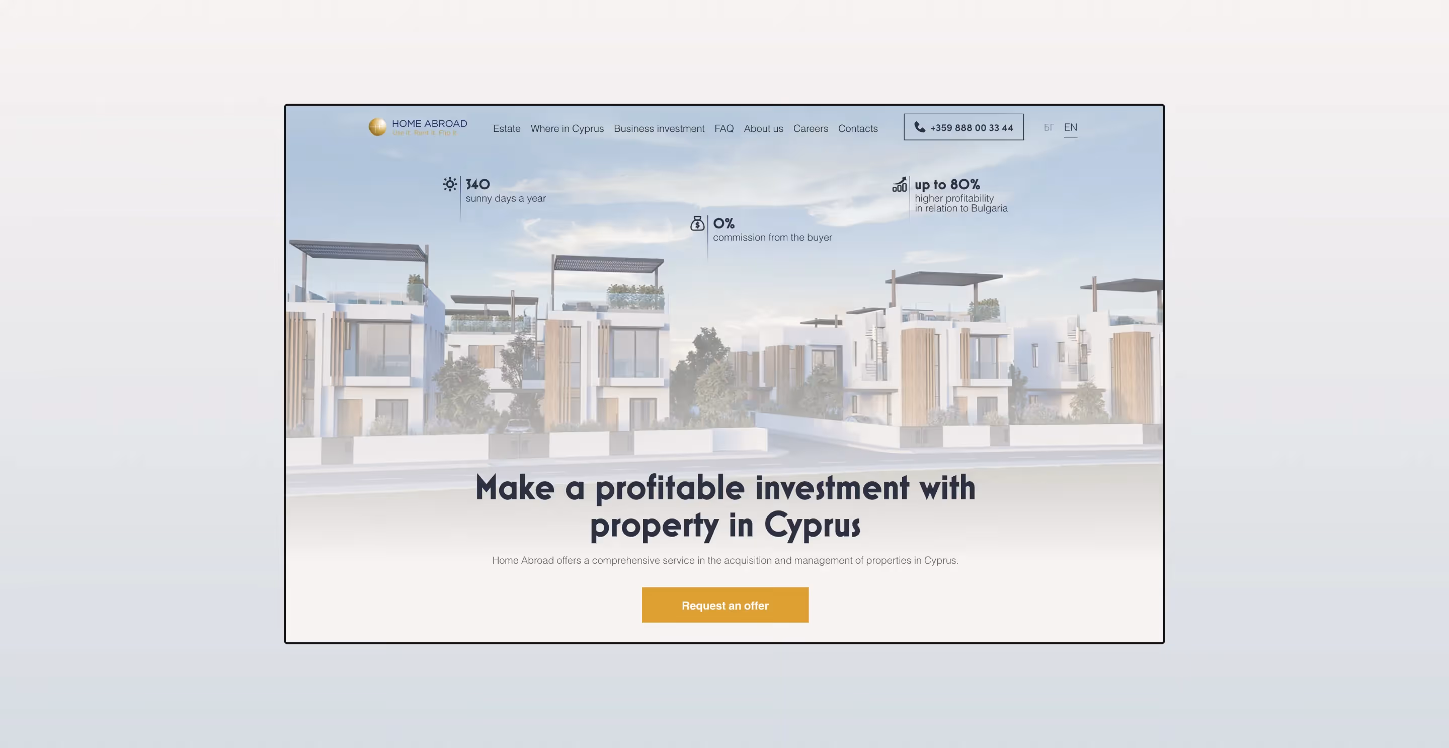 HomeAbroad website overview on mobile and desktop
