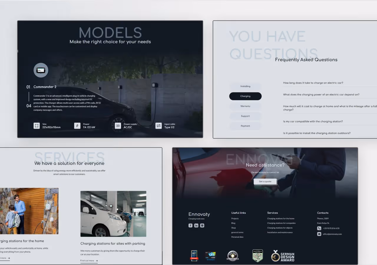 Ennovaty website pages