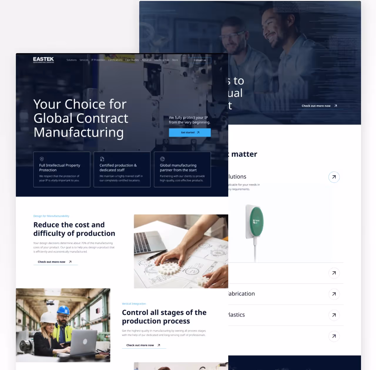 Eastek website homepage