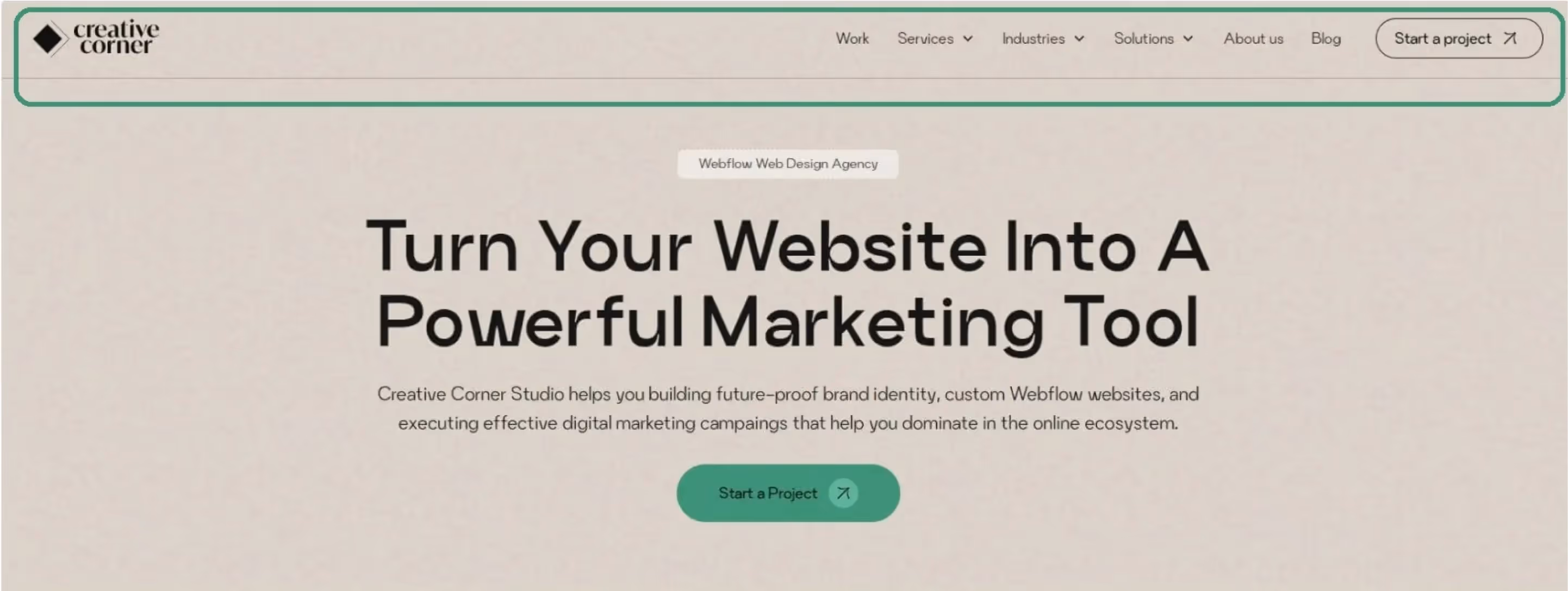 Creative Corner Website Header