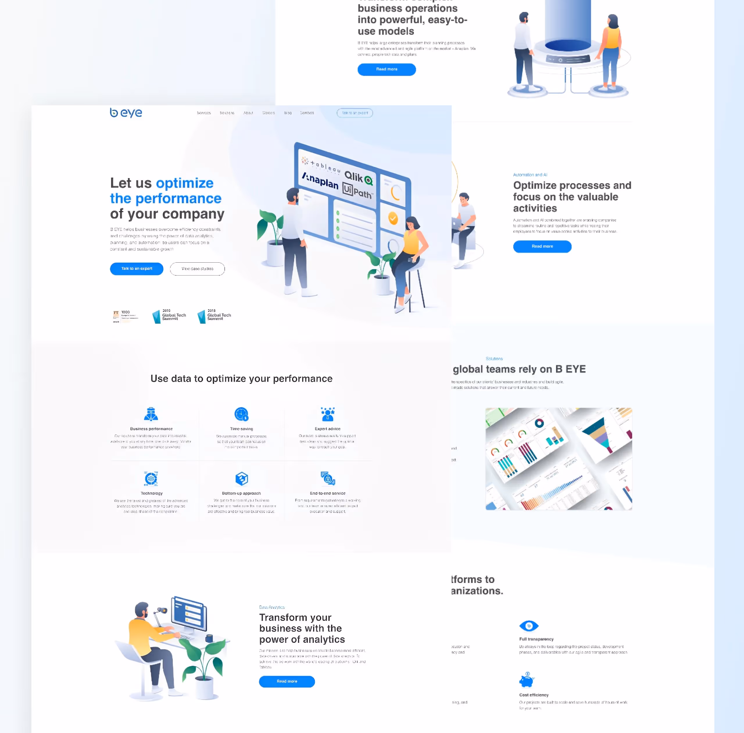 B-eye's homepage