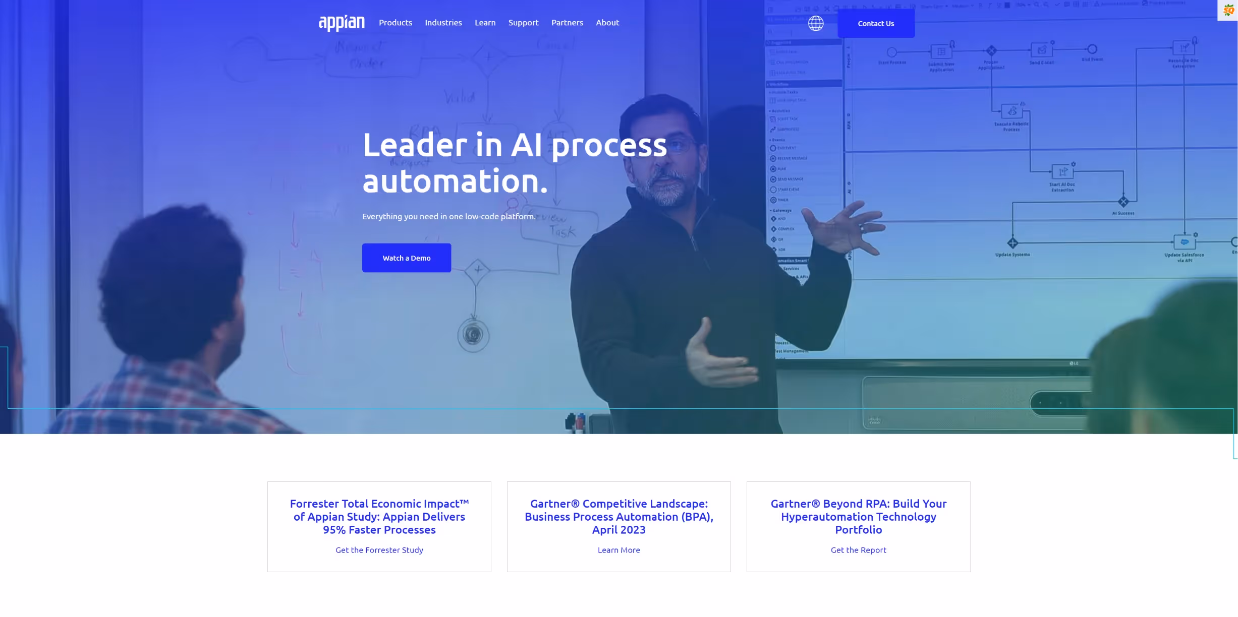screenshot of Appian's website