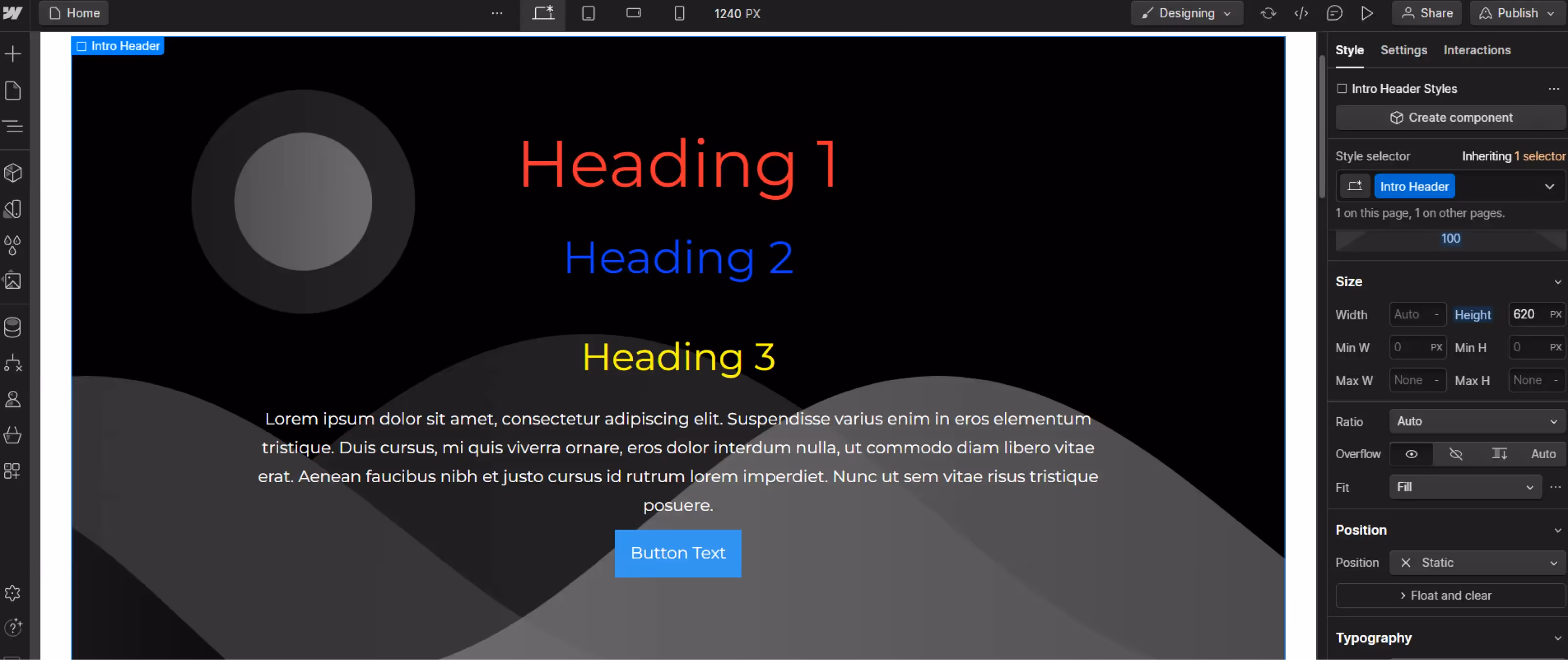 Webflow Headings