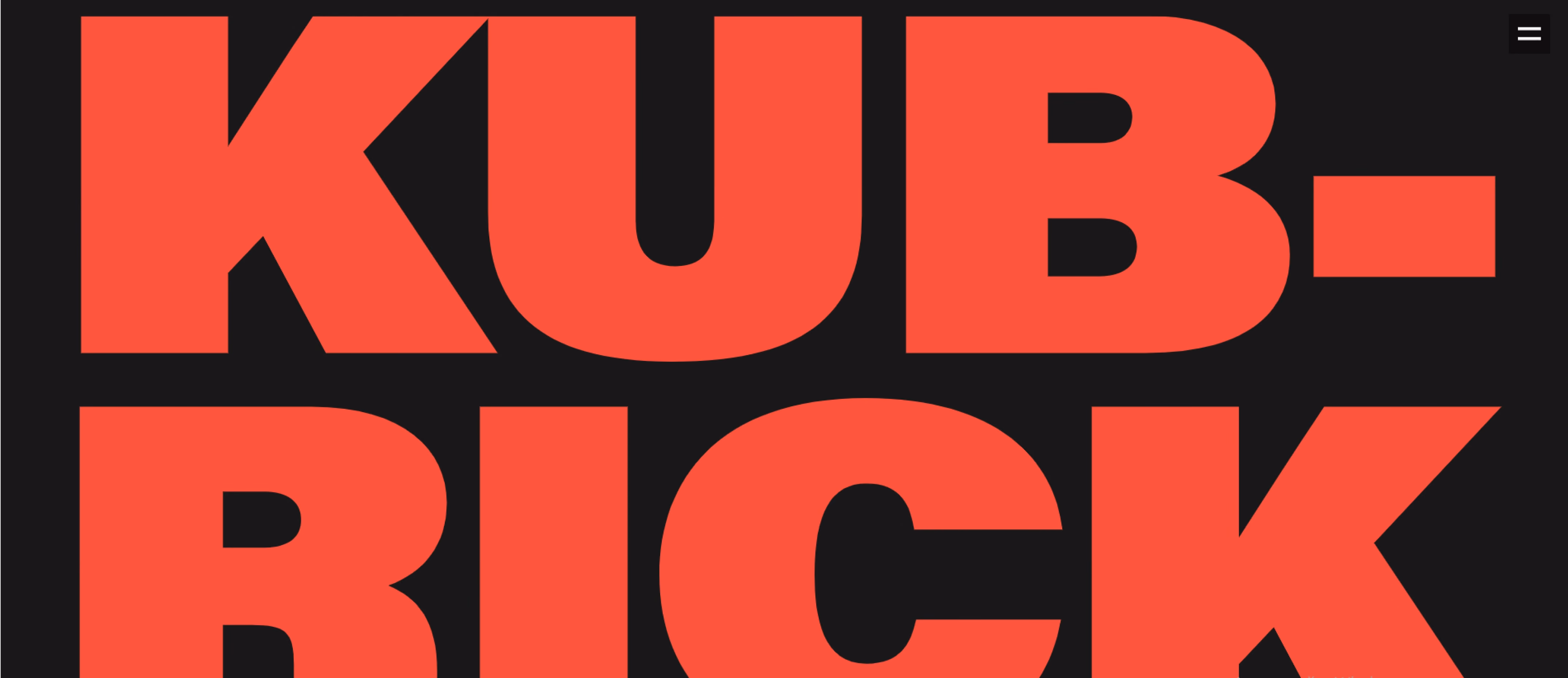 Kubrick website scroll animation screenshot of website