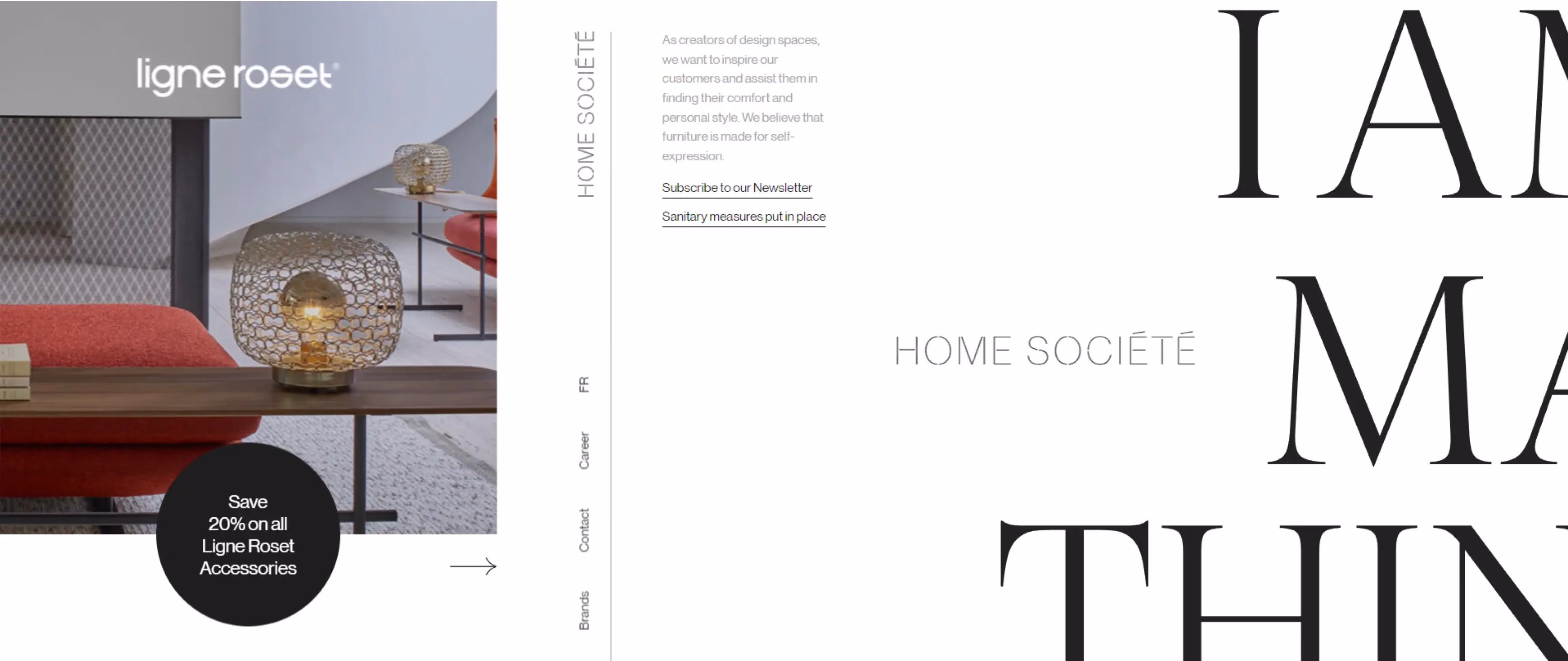 screenshot of Home Societe's website scroll animation