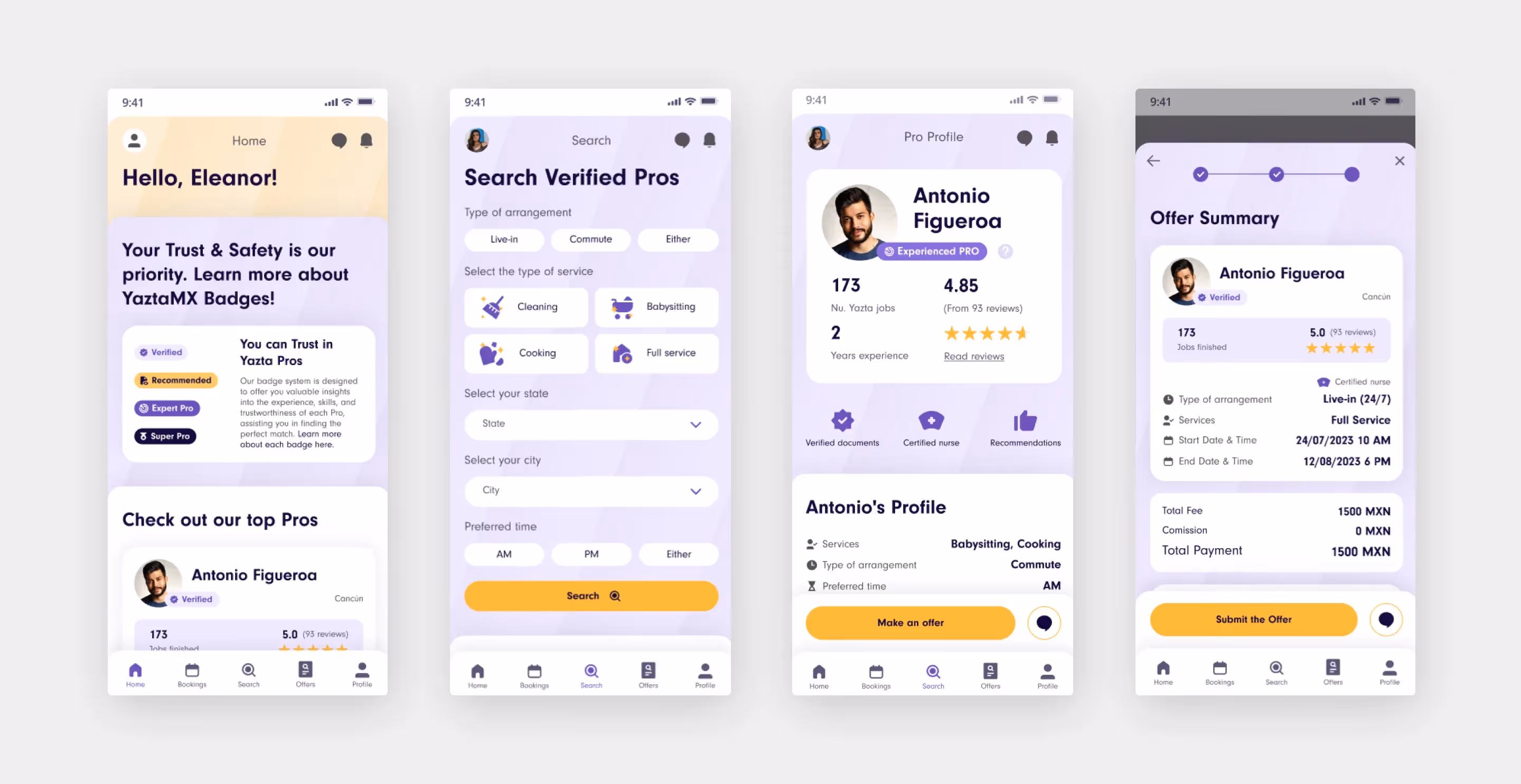 Screenshot of the hero section of Yazta's website and mobile app