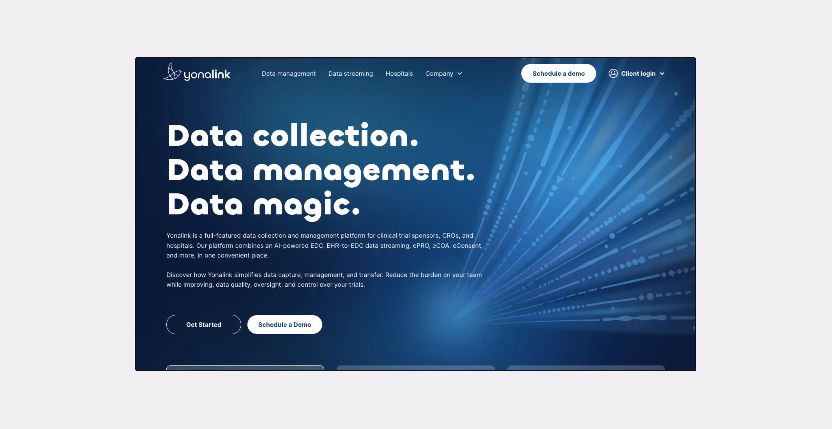 Screenshot of Yonalink's website on desktop and mobile