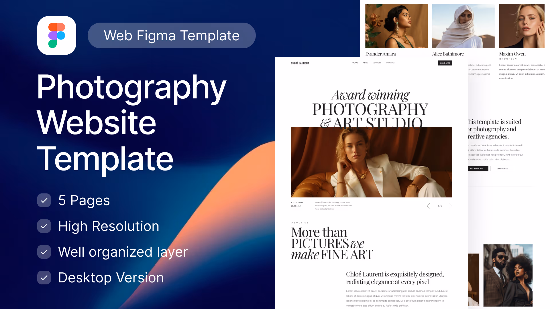screenshot of figma website template