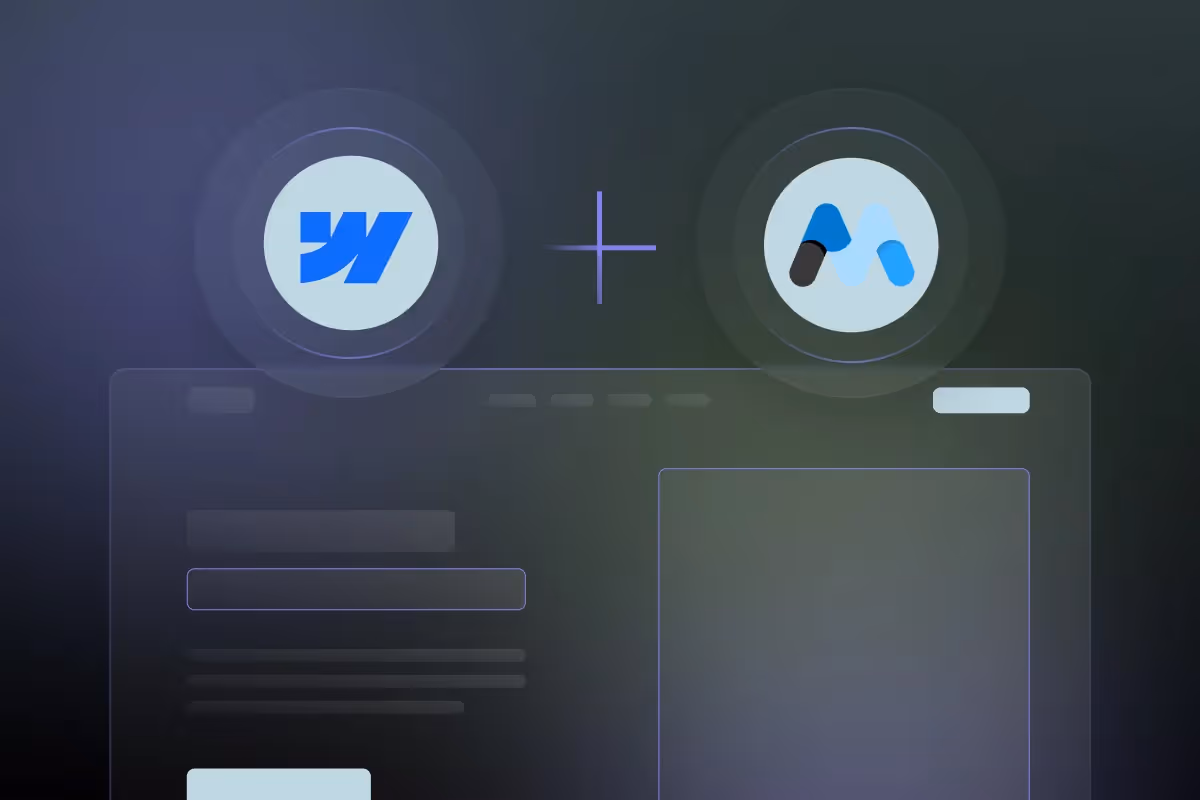 Webflow logo plus memberstack logo
