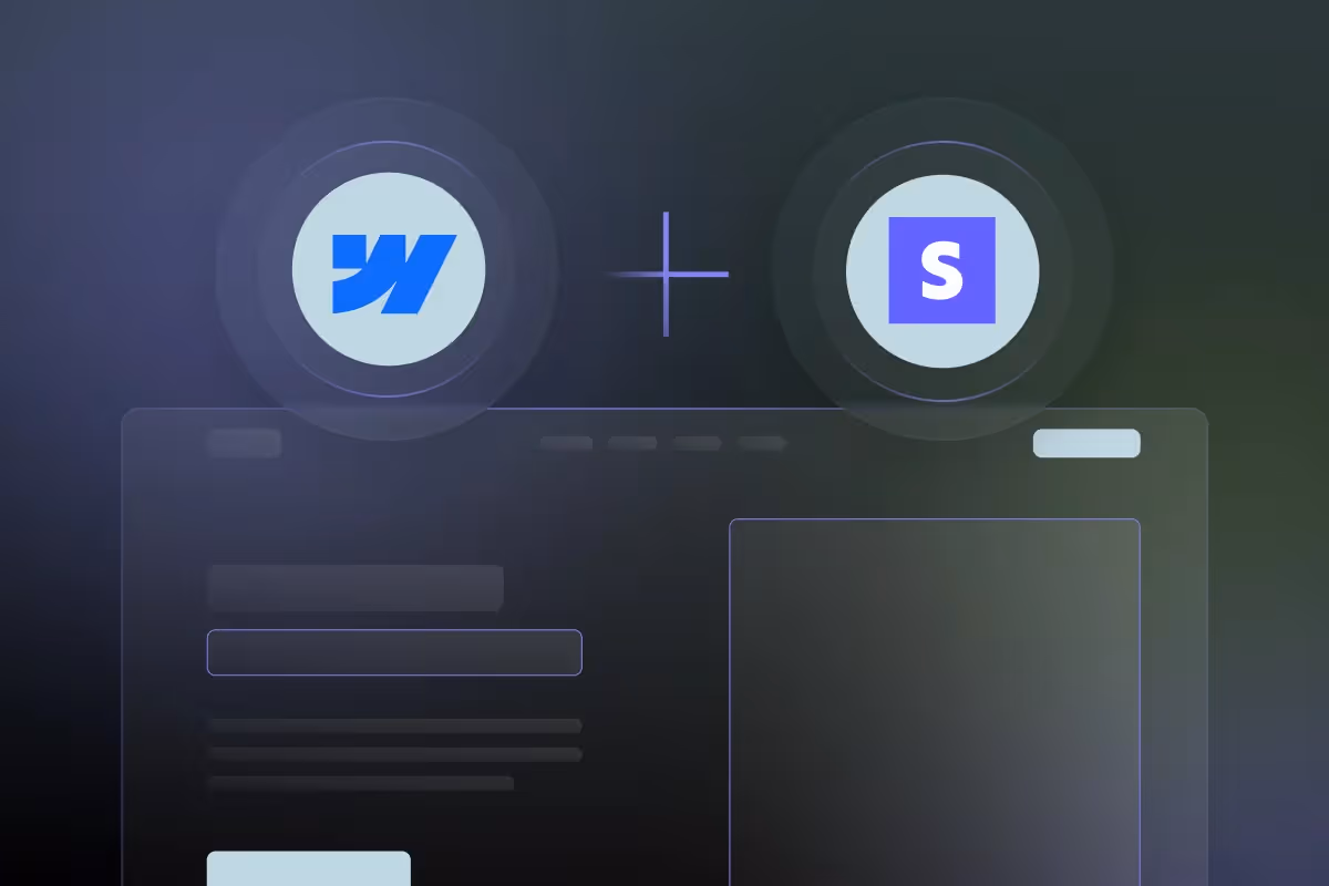 Webflow logo plus Stripe logo