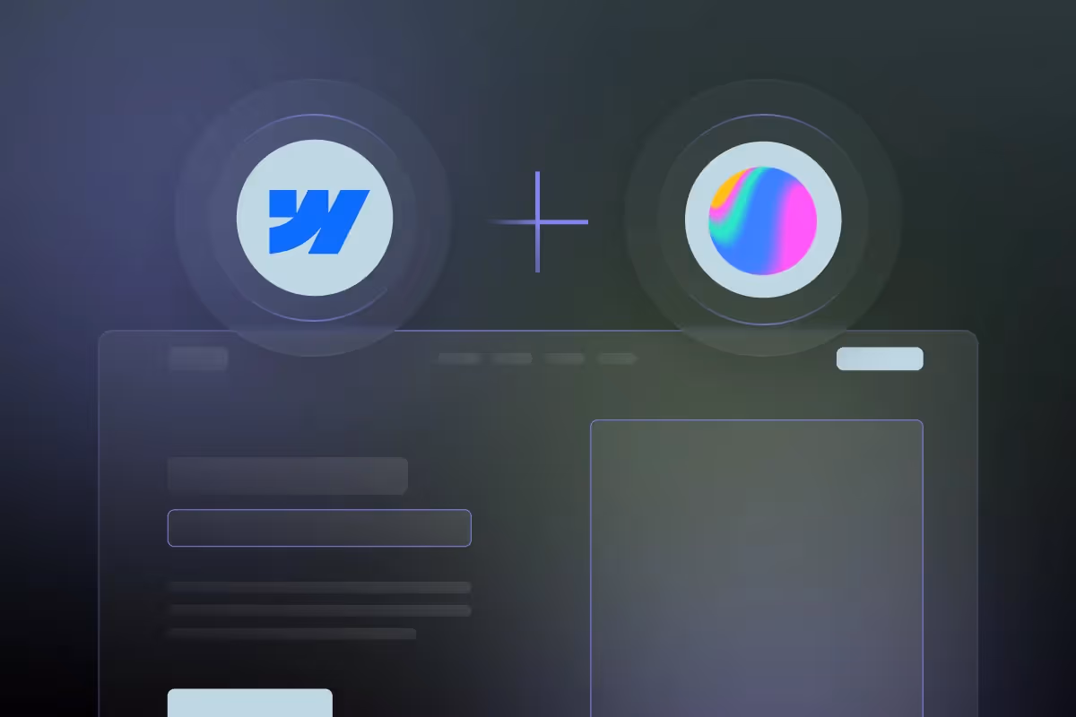 Webflow logo plus Spline logo