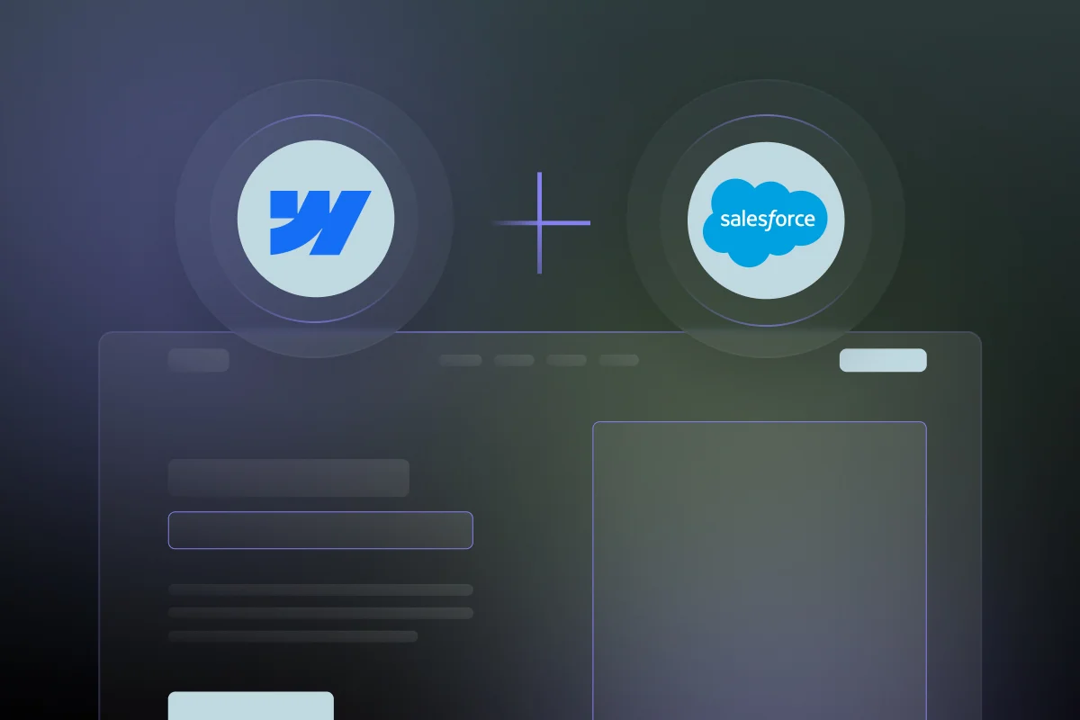 Webflow logo plus Salesforce logo