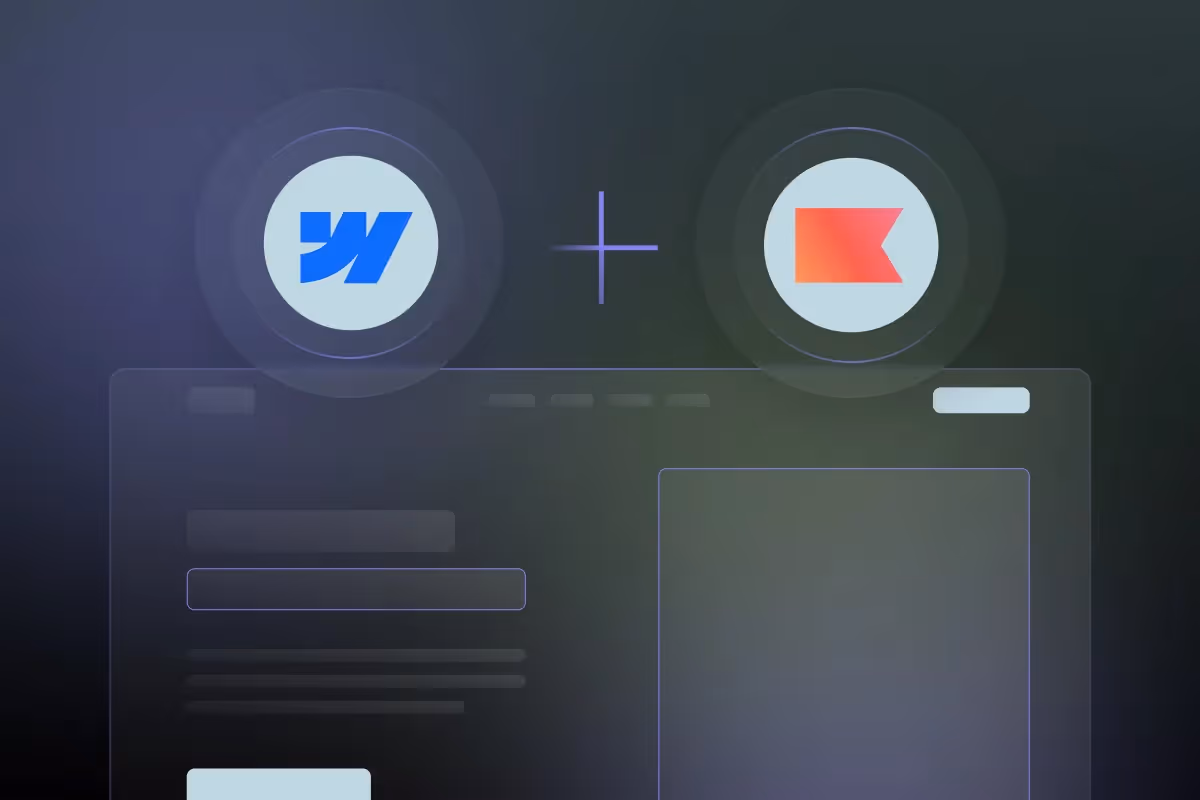 Klaviyo logo plus Webflow logo