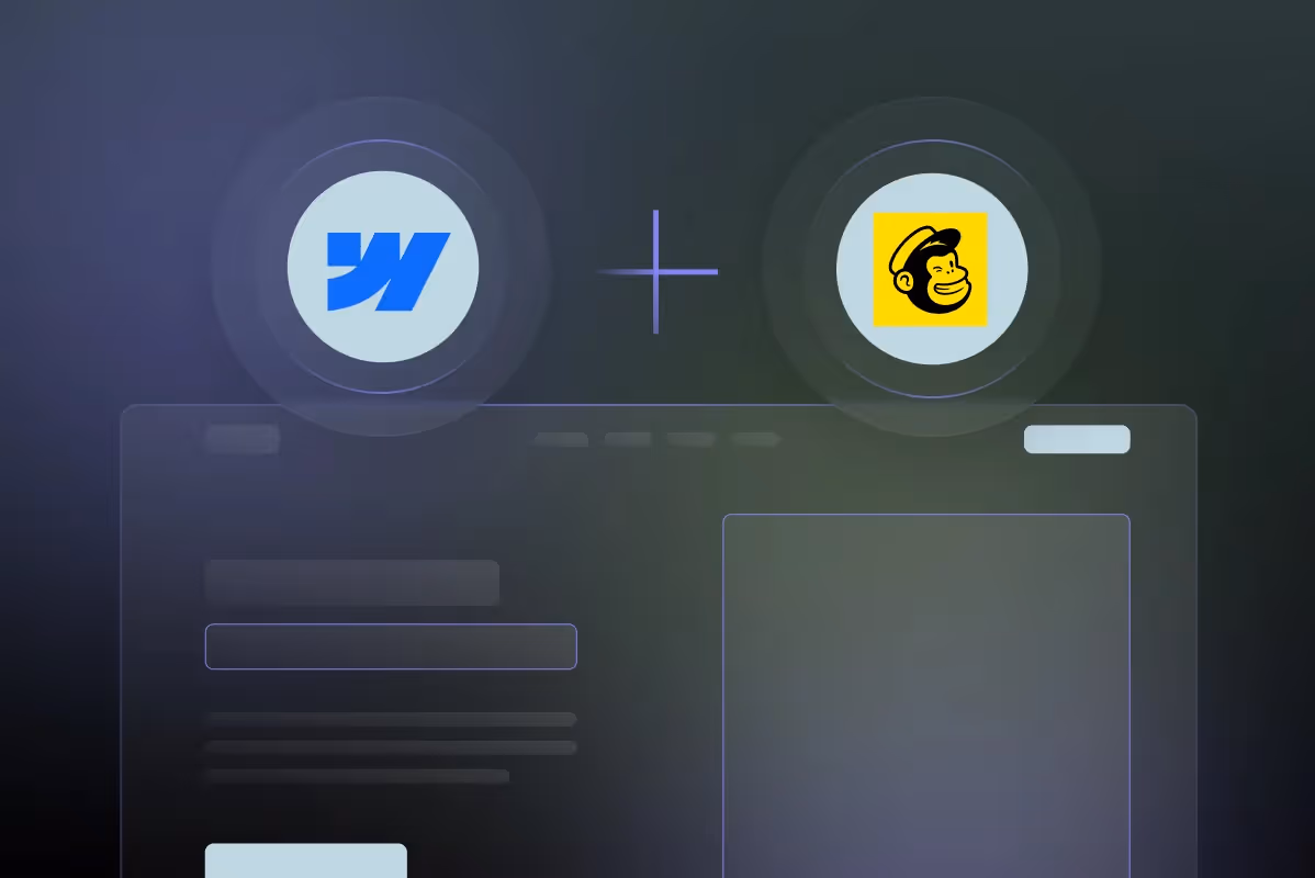 Webflow logo plus Mailchimp logo