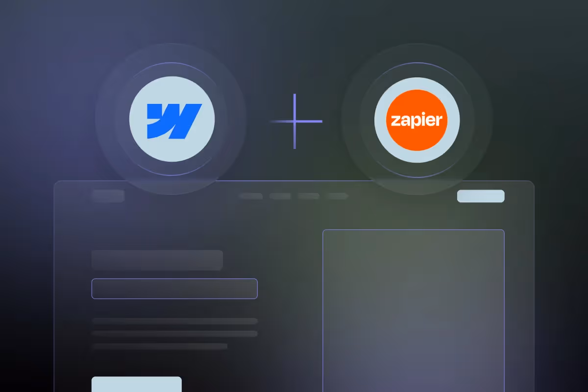 Webflow Zapier Integration logos pointing to eachother