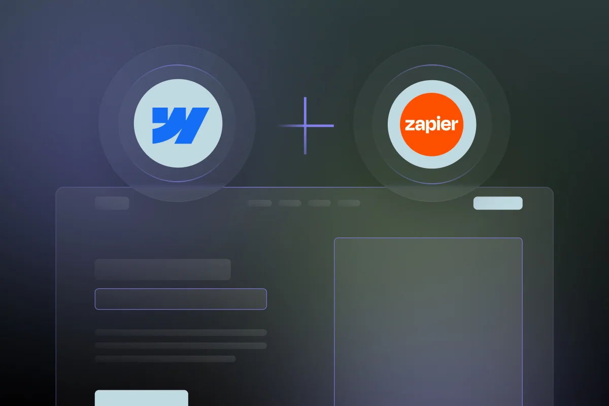 Webflow Zapier Integration logos pointing to eachother