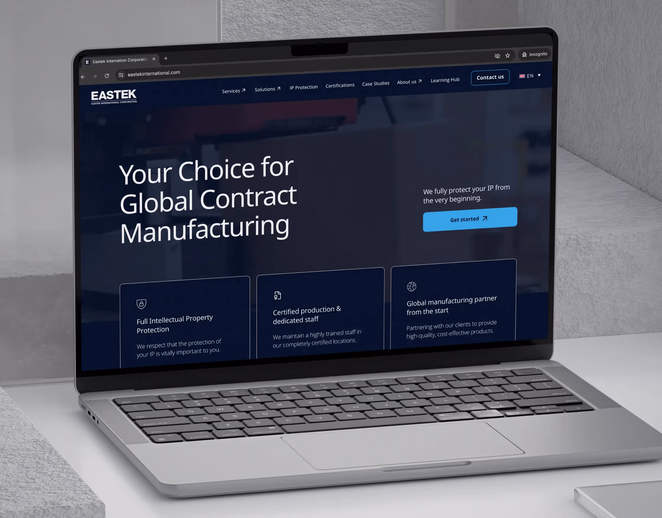 Eastek website overview on desktop and mobile