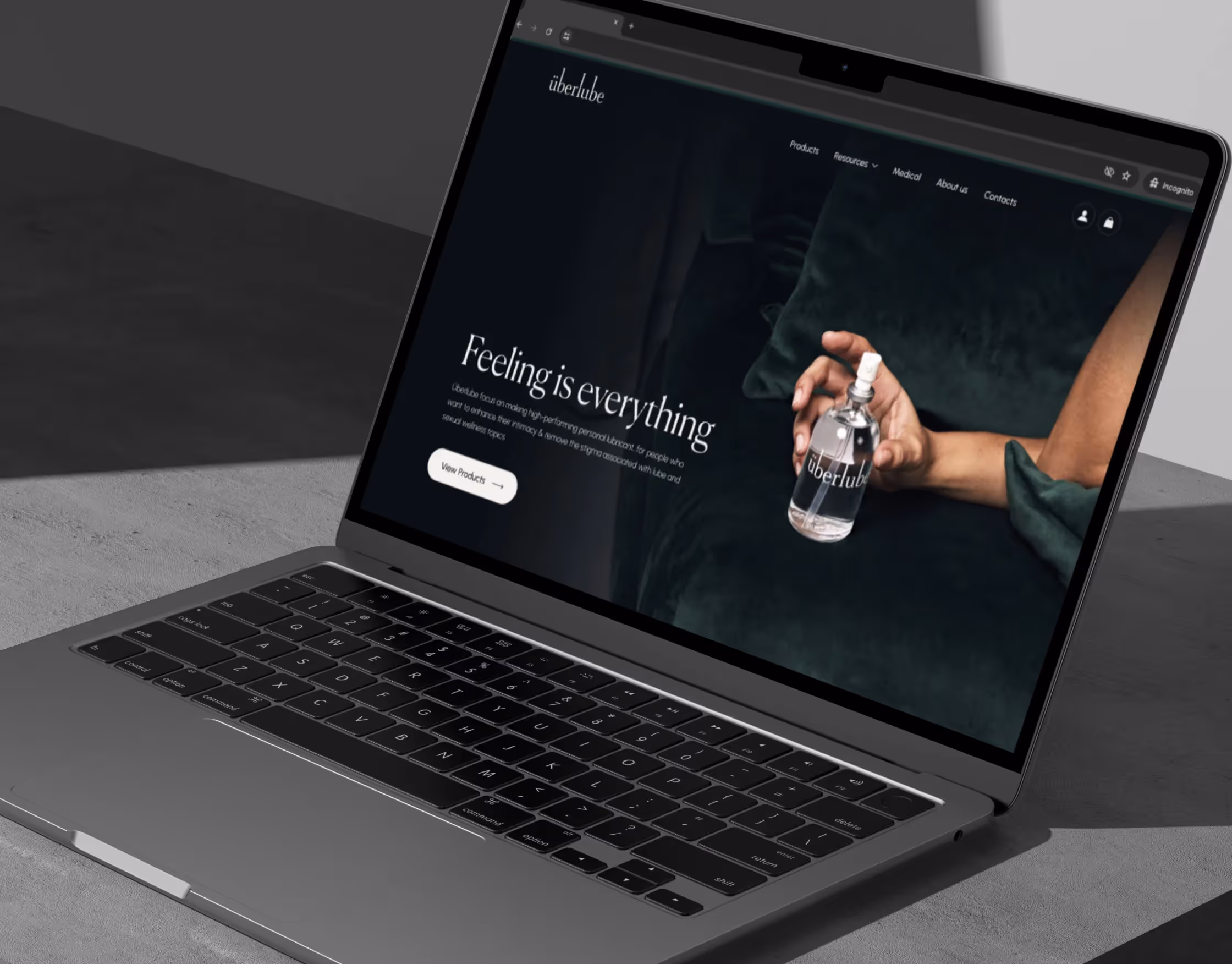 Uberlube's Website Hero section 