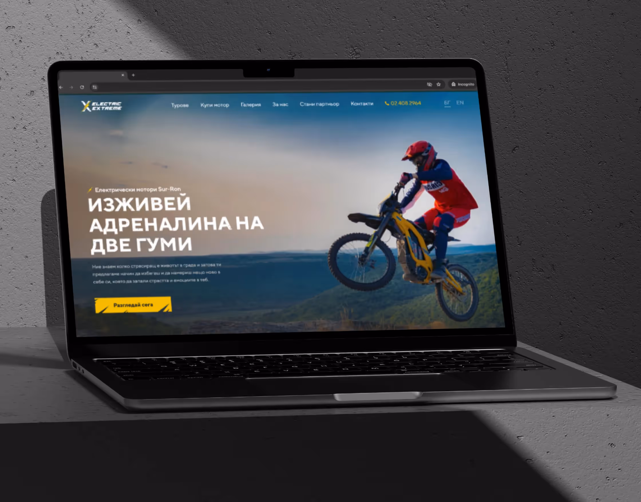 Electric Extreme's Website Homepage - hero screenshot