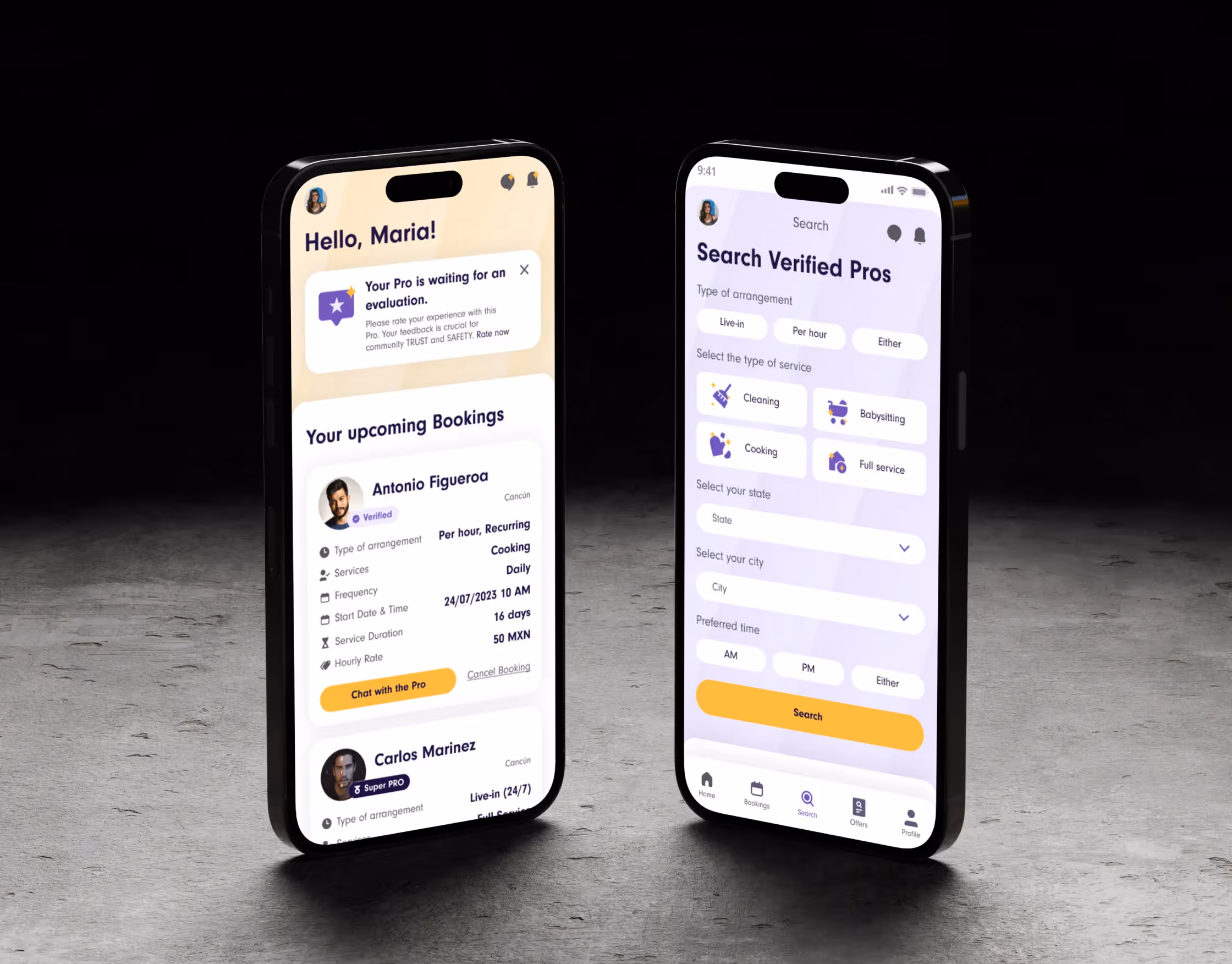 Screenshot of the hero section of Yazta's website and mobile app