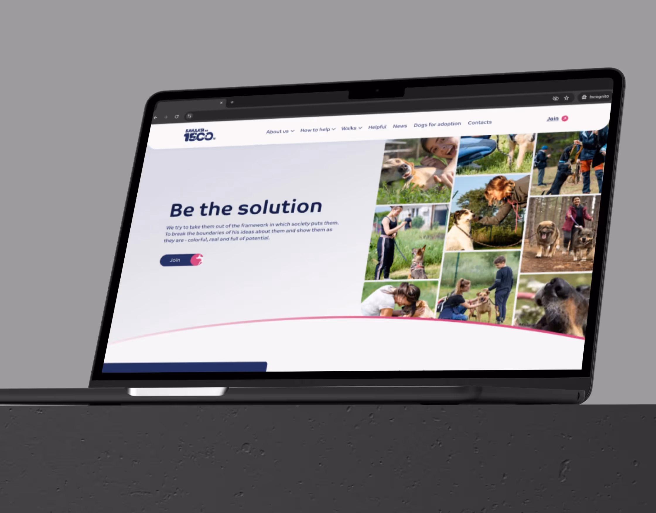 A screenshot of 1500 Dog Gang website