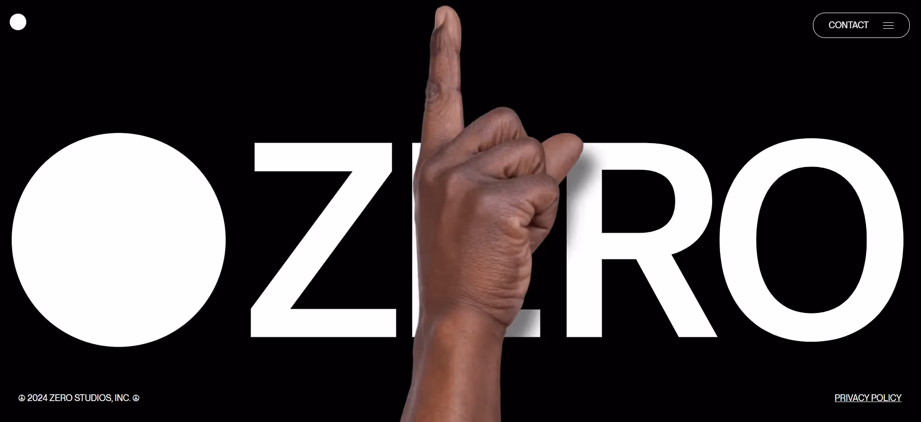 Screenshot of website footer of Zero Studios