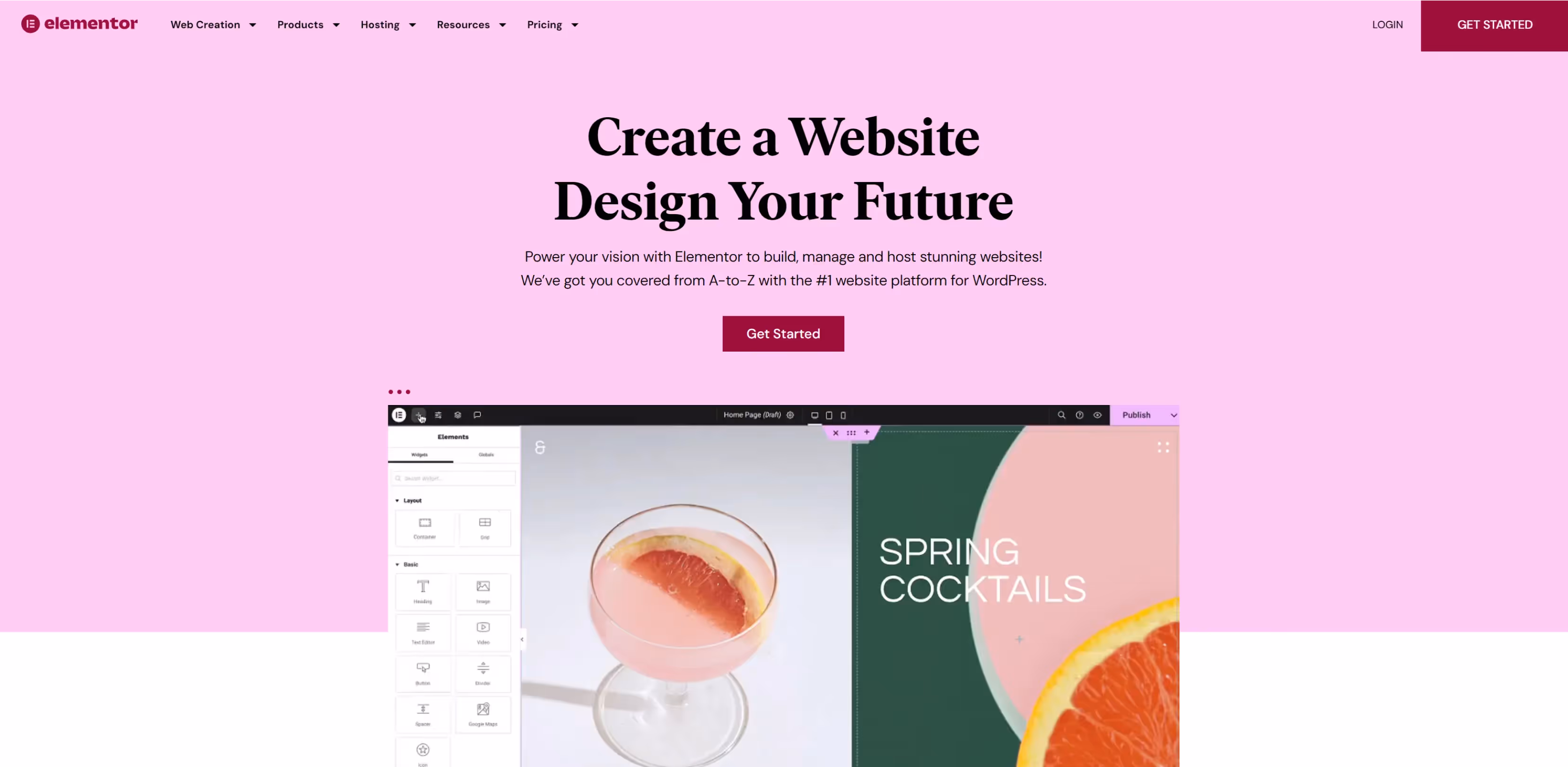Elementor website screenshot