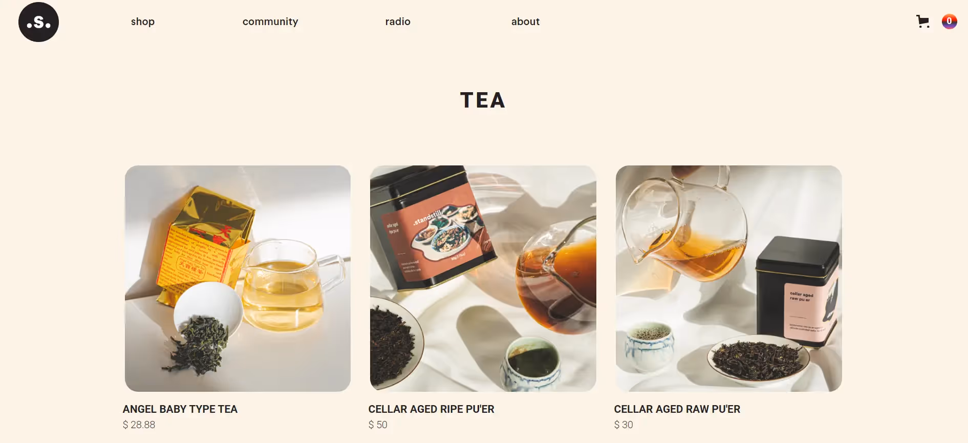 screenshot of stand stll tea