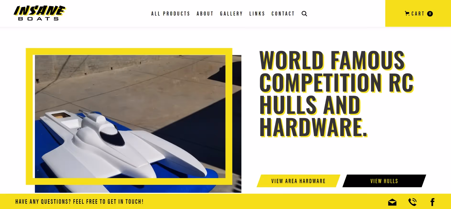 Screenshot of inane boats website