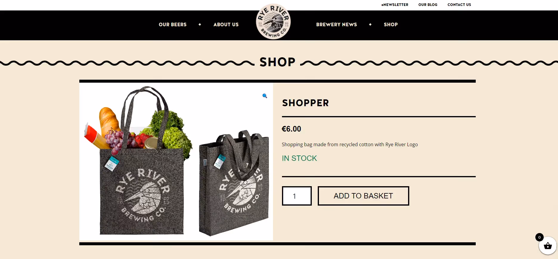 screenshot of rye river brewing