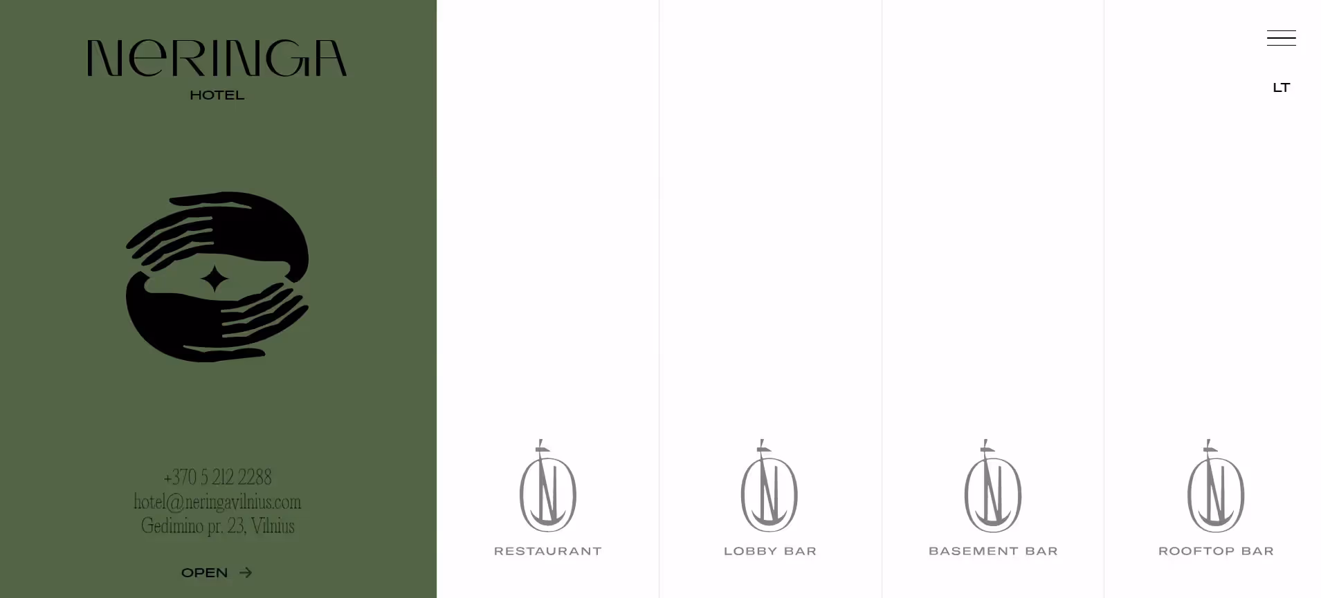 Neringda Hotel web design example