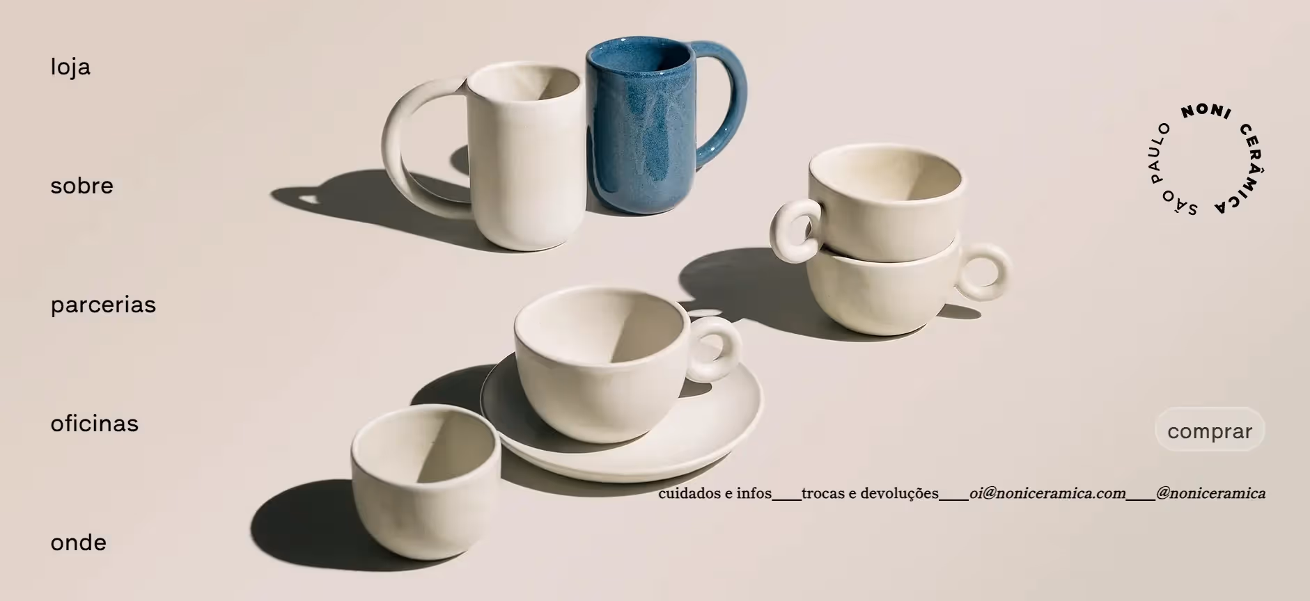 web design example of noni ceramica