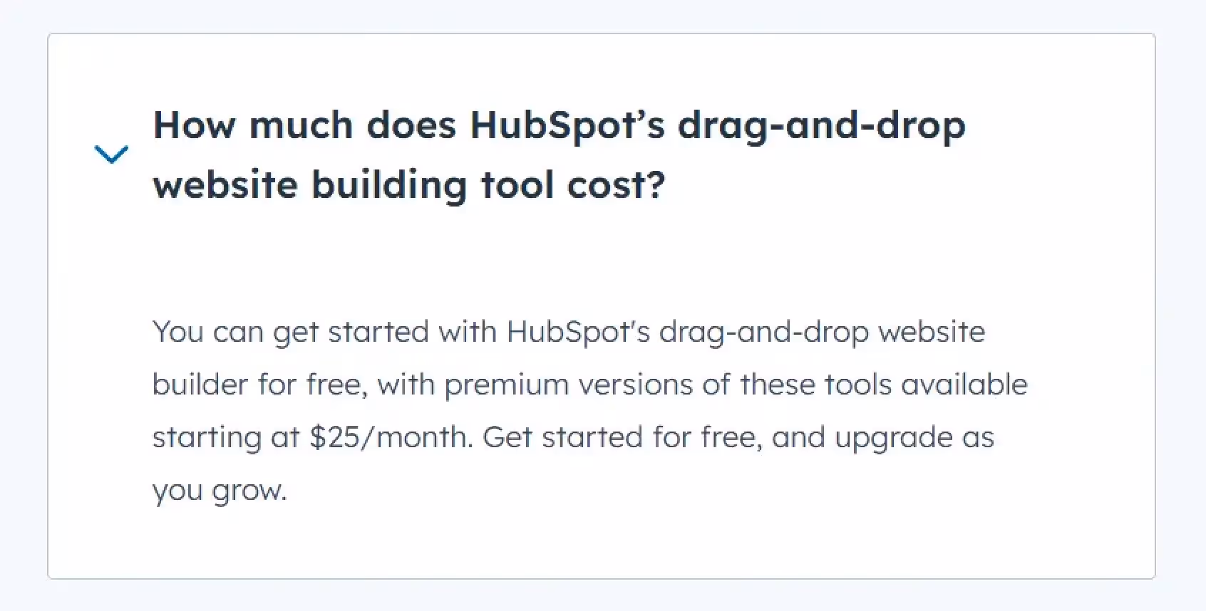 Screenshot of HubSpot pricing