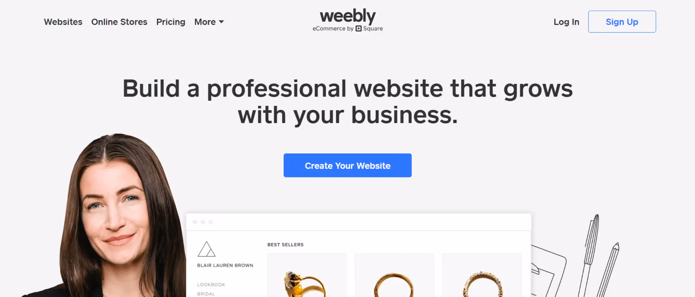 Screenshot of Weebly's website