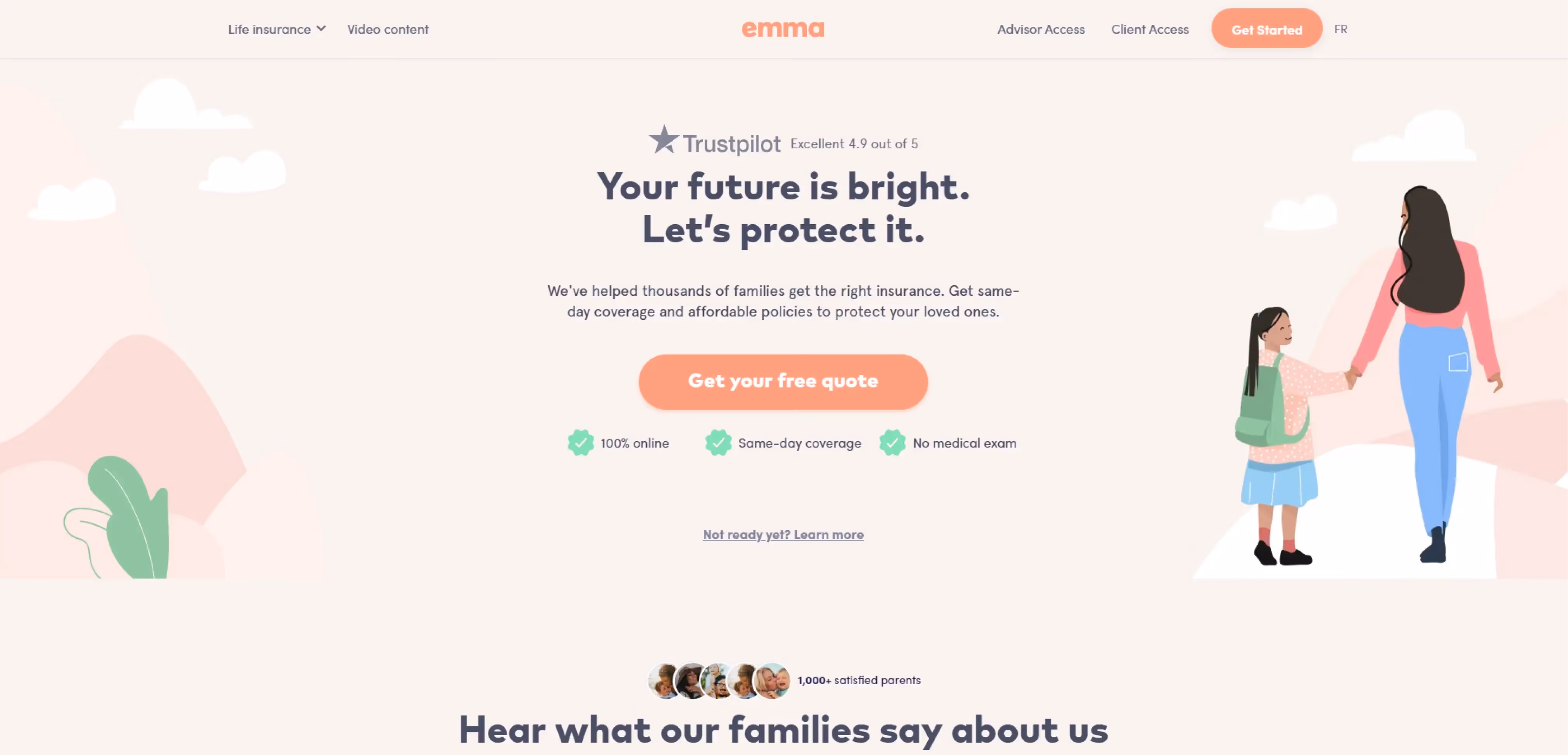 Webflow website example screenshot of Emma
