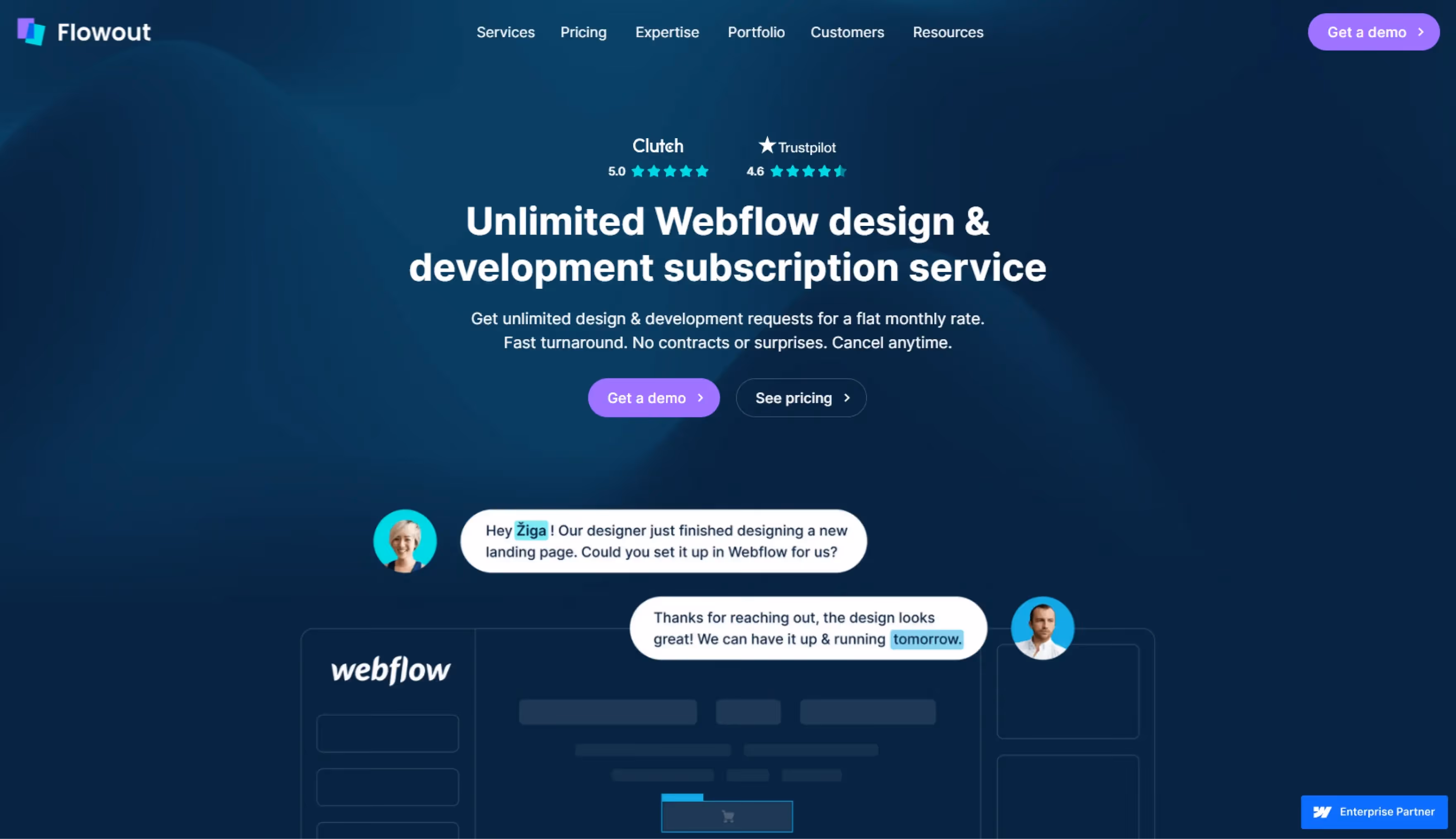 Screenshotof Flowout website