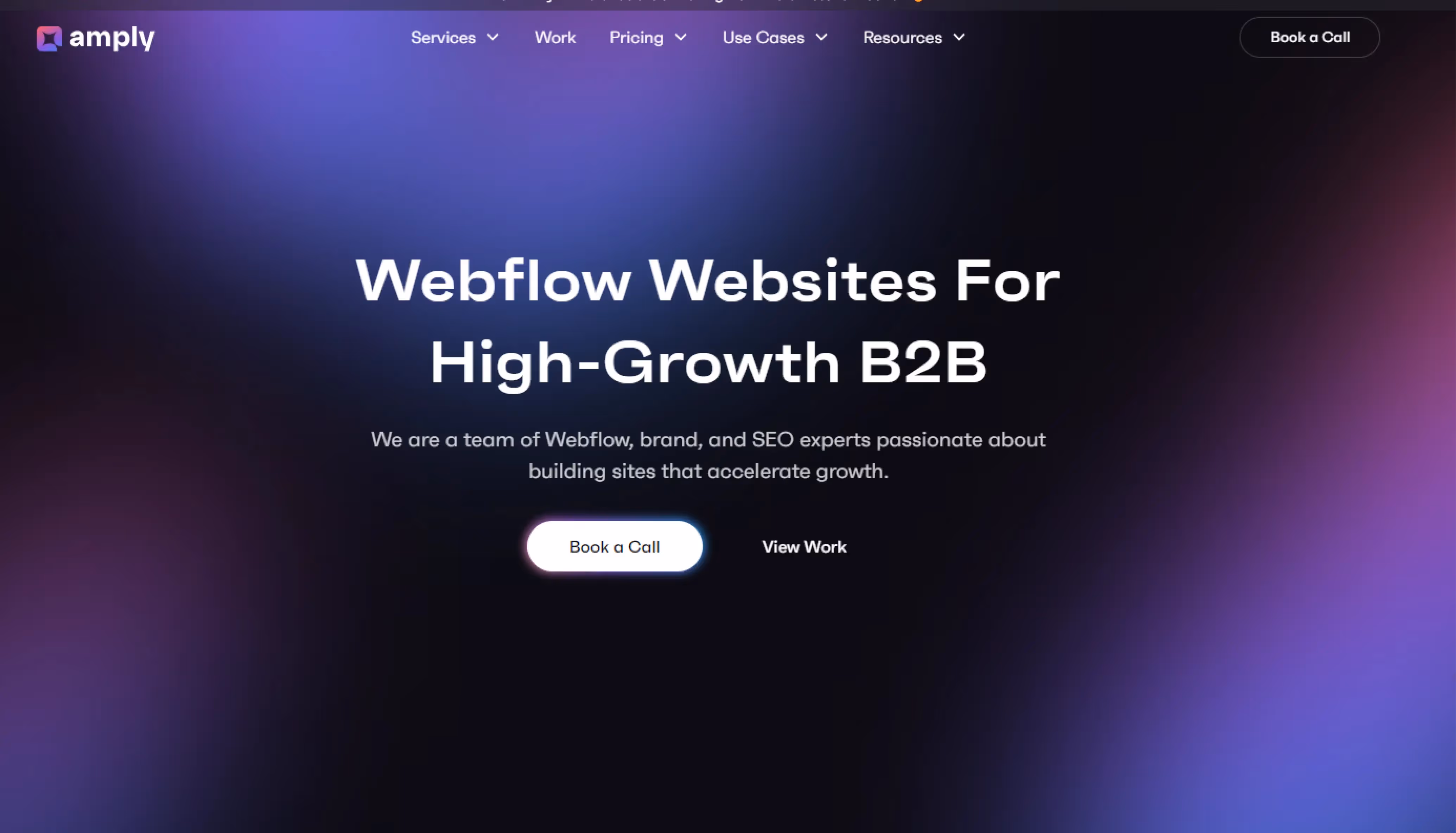 Screenshot of the website of Amply agency
