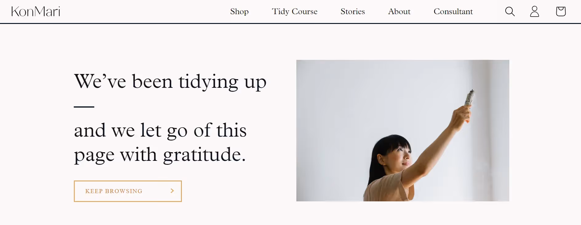 screenshot of konmari's 404 page