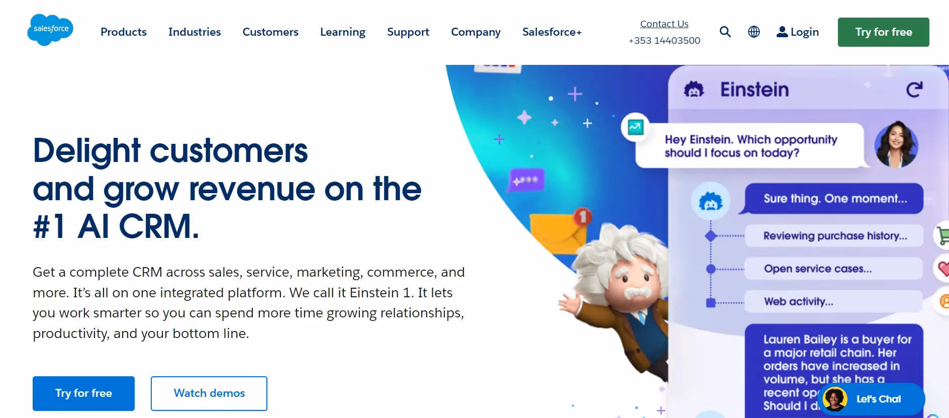 screenshot of salesforce website