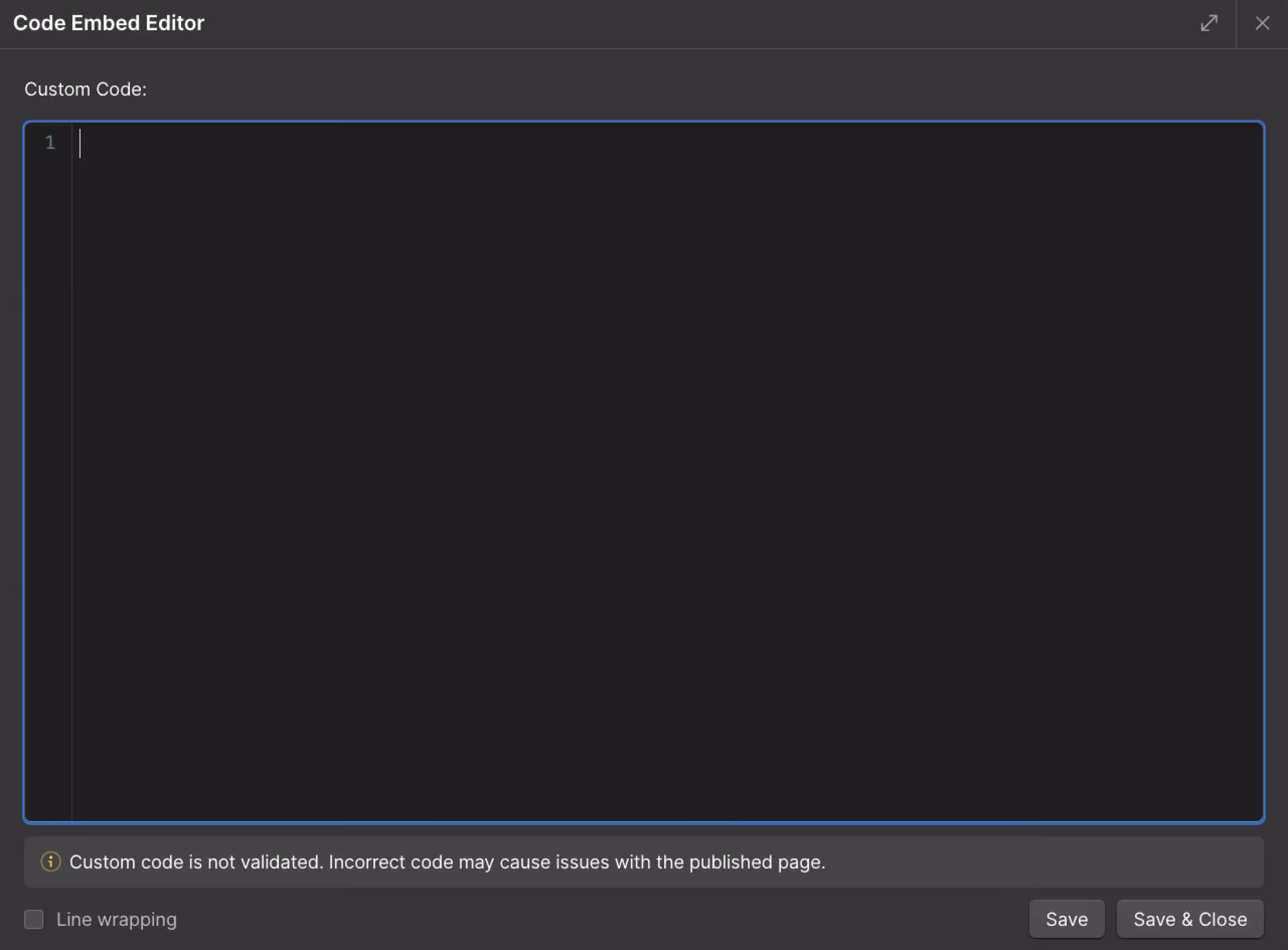screenshot of where to put custom code in webflow
