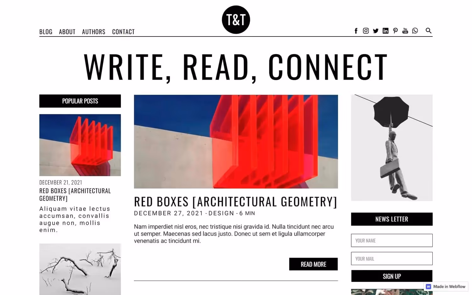 Screenshot of T&T Website